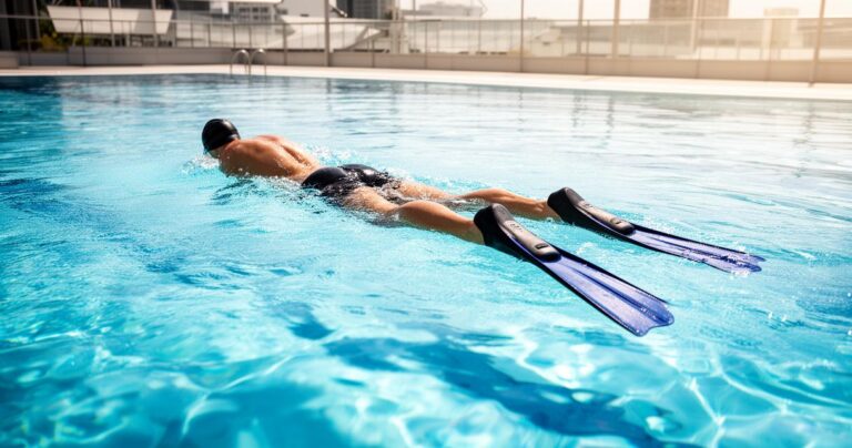 Entrainement en piscine avec palmes : techniques et exercices pour sculpter jambes et abdominaux